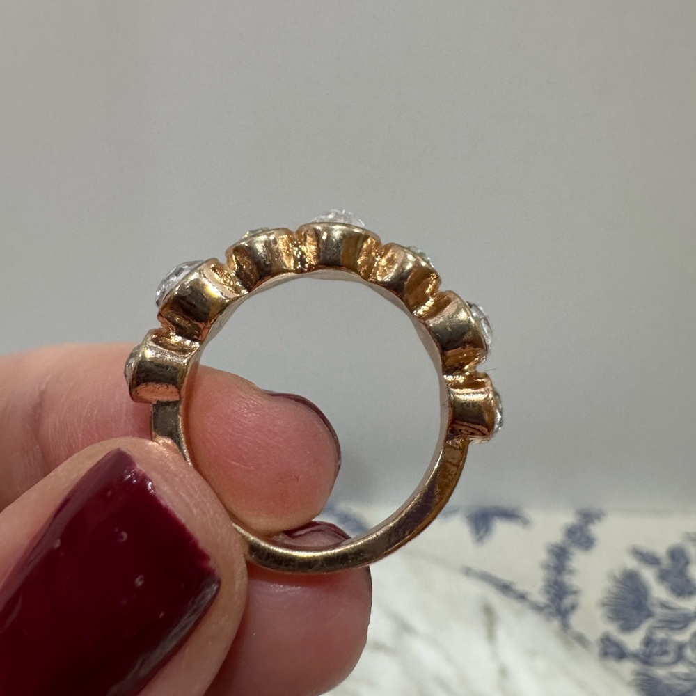 Gold tone and rose gold tone and rhinestone Stacking Ring Set - Picture 6 of 12